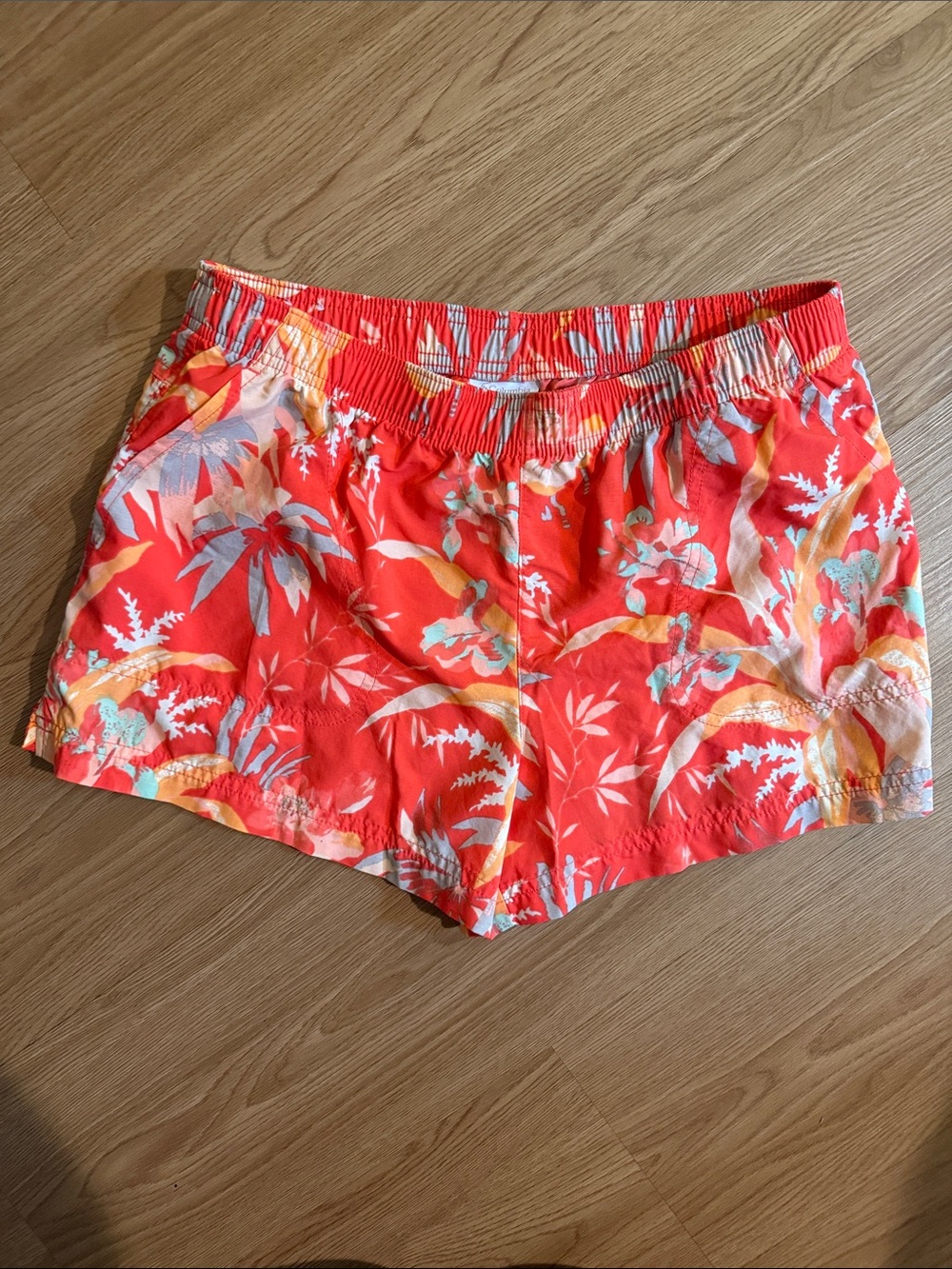 Women's Coral Columbia Floral Athletic Shorts